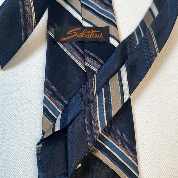 Vintage Sabatini Diagonal Striped Tie Letters JK for 'Just Kidding" Whimsical - Picture 3 of 7